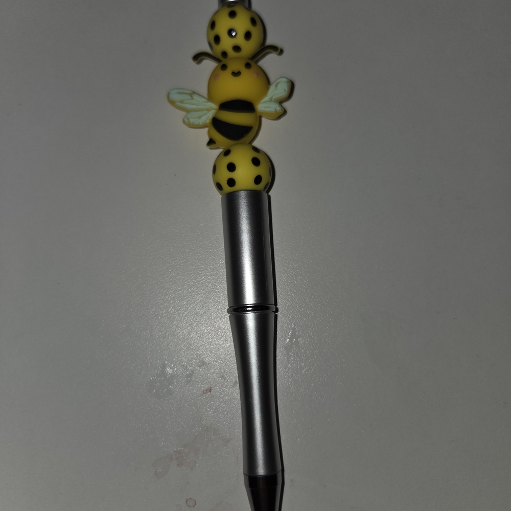 Bee Themed Silver and Yellow Pen